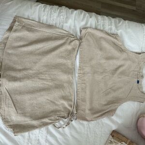 Old Navy Tan Sleeveless Top and Skirt Set